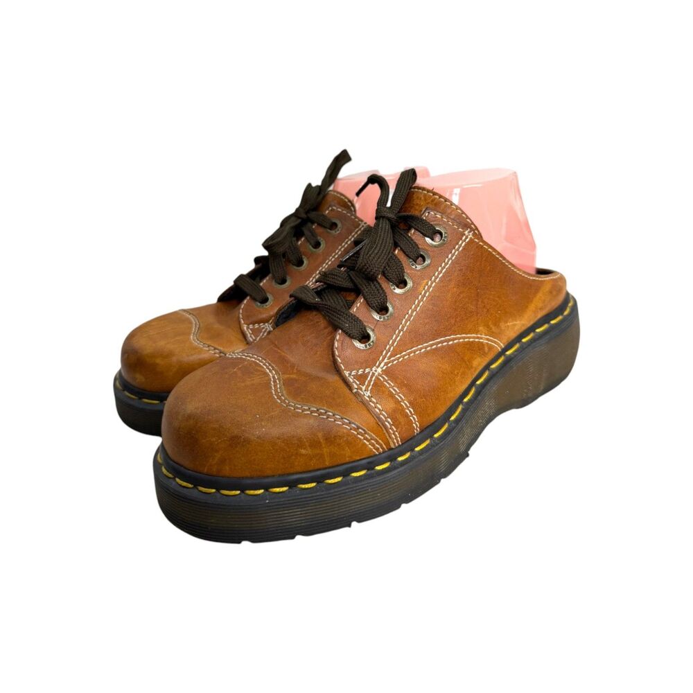 Dr. Martens Chunky Leather Clogs Platform Vintage 1A06 Women's Size UK 7 US 9